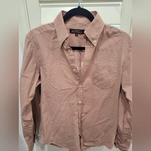 Ben Sherman Men's Orange and White Plaid Shirt